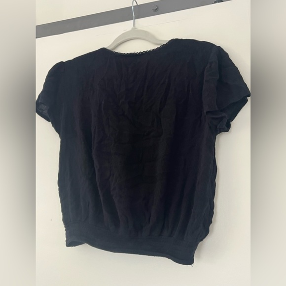 Japna Surplice T Shirt Blouse SMALL Black Rayon - Picture 7 of 9